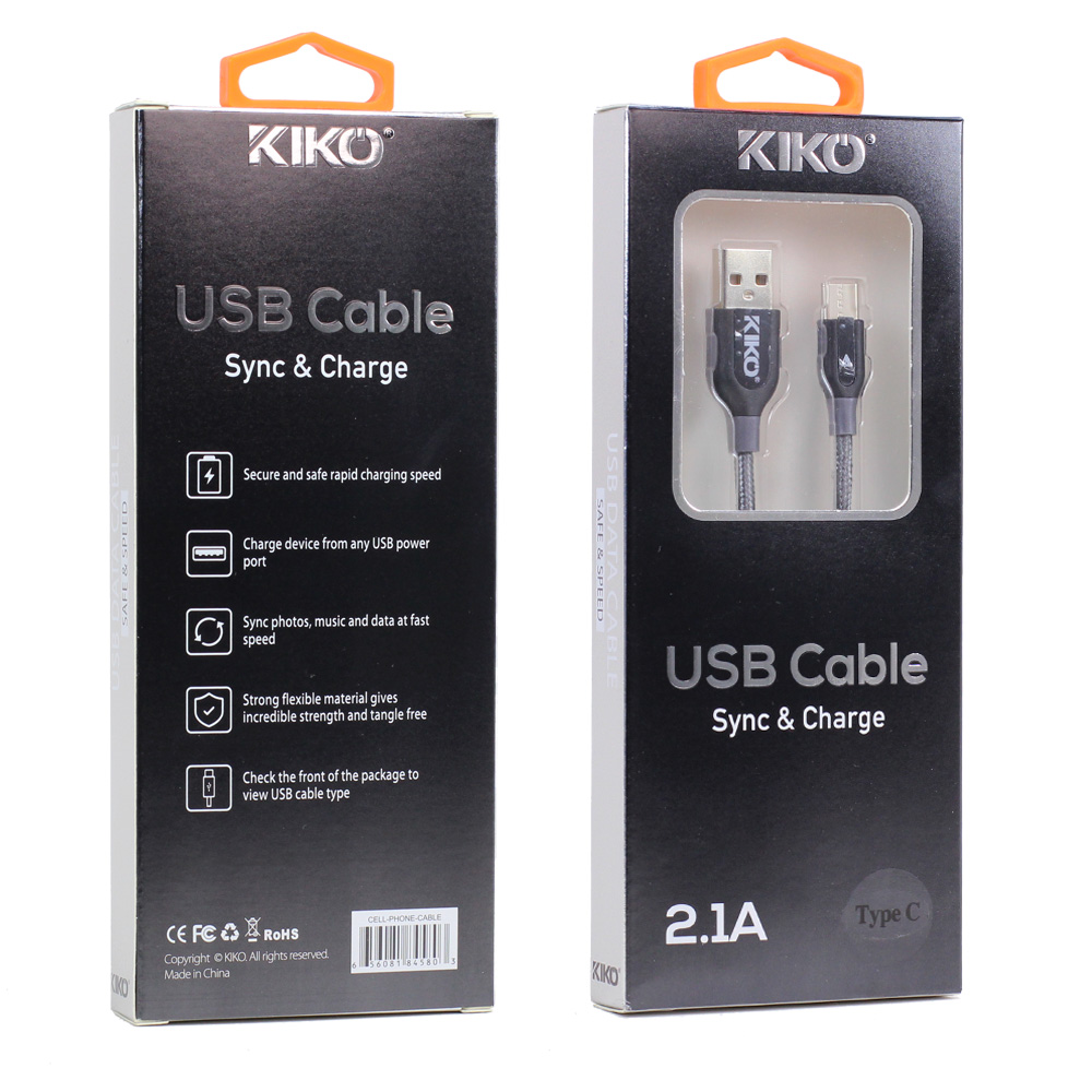 Type C 2A Heavy Duty Braided USB Cable 3FT (Gray)